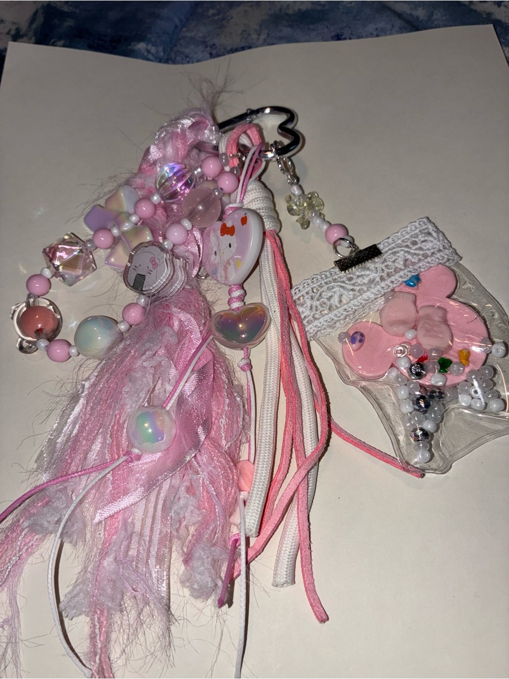 Purse charm Beaded Tassel Keychain Charm